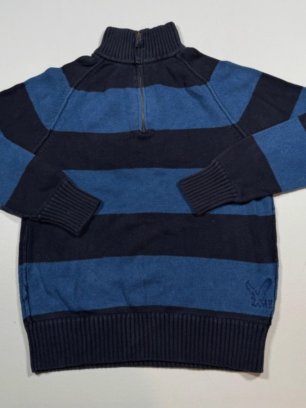 1/4 Zip Mock Neck Rugby Pullover, AE, Size Large, $17